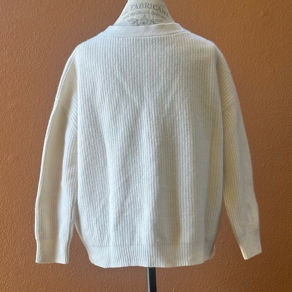 Jenni Kayne Cashmere Cocoon Cardigan In Ivory Size Medium - Picture 11 of 16